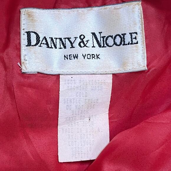 Vintage Danny Nicole Sheath Dress Pink Orange Mod Retro Made USA Size 10P preppy - Picture 6 of 10